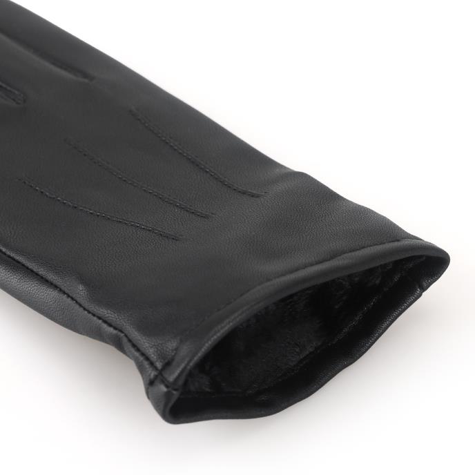 Isotoner® Ladies Three Point Leather Glove With SmarTouch™ Black Extra Image 5